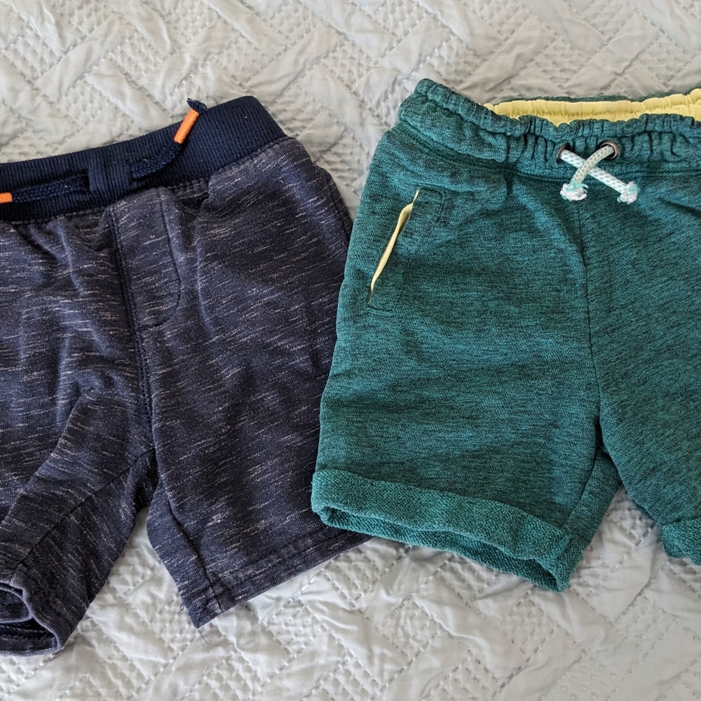 Two pairs soft drawstring shorts 3t